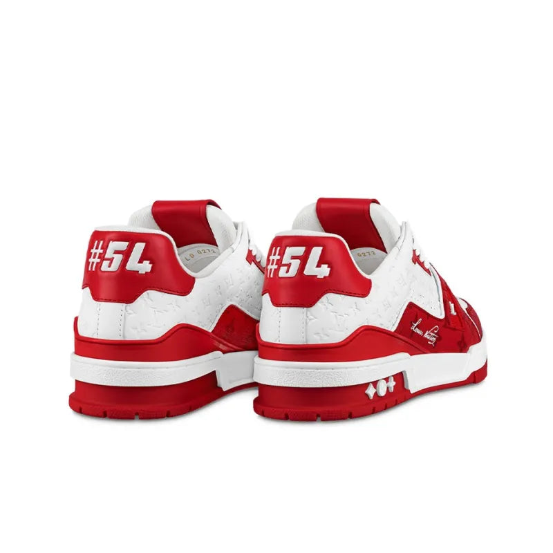 Red Monogram Embossed Calf Leather