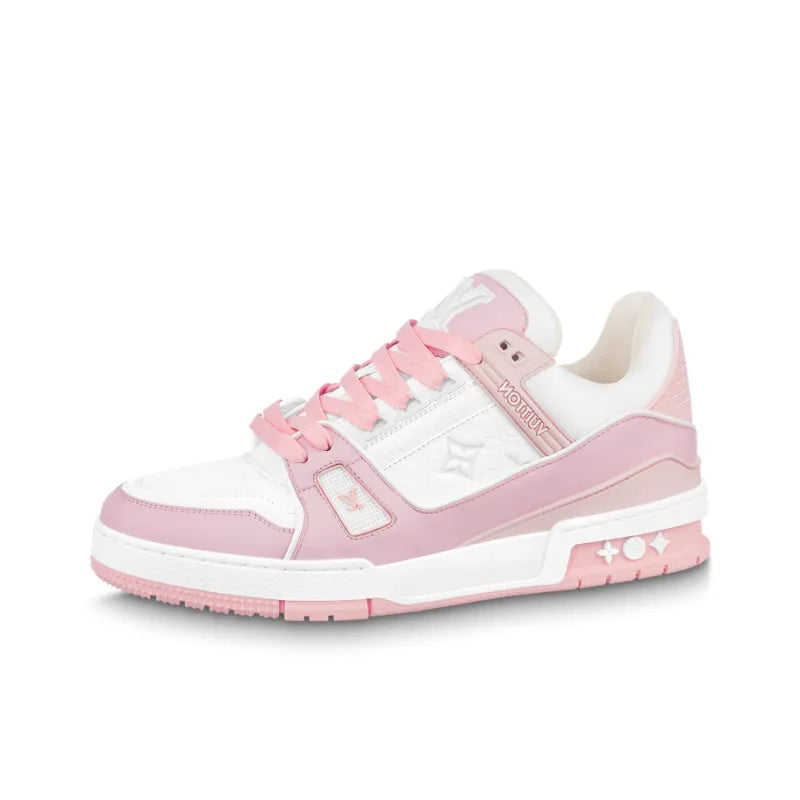 Pink and White Calf Leather
