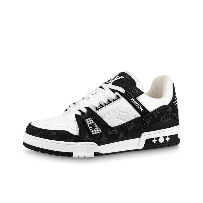 "Black Monogram Denim & White Leather"