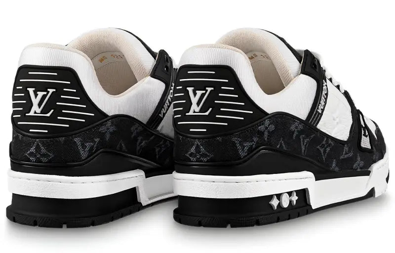 "Black Monogram Denim & White Leather"