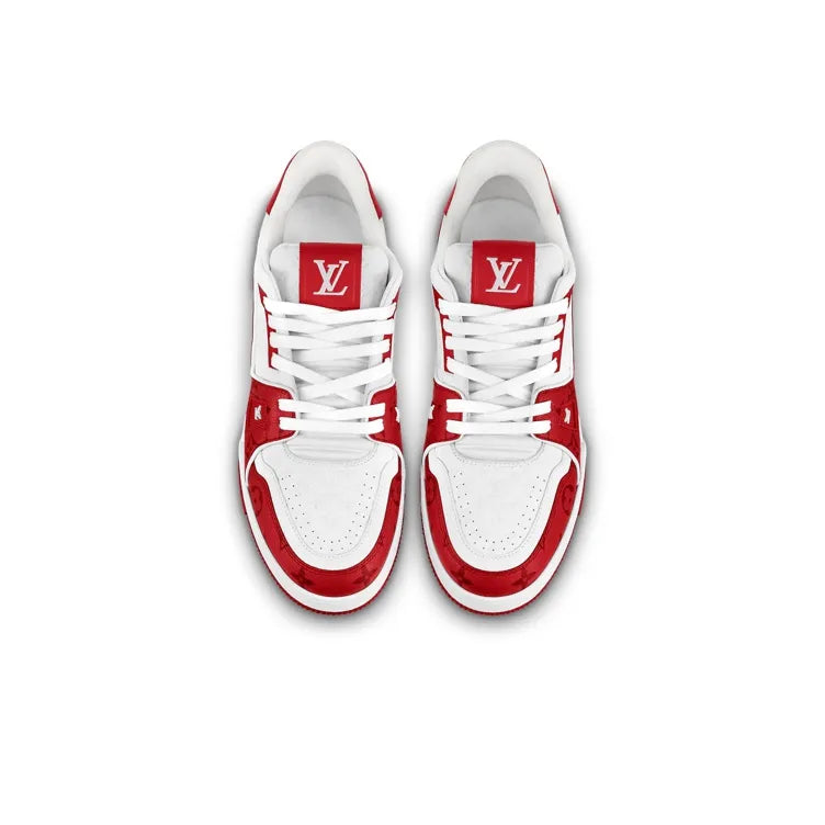 Red Monogram Embossed Calf Leather