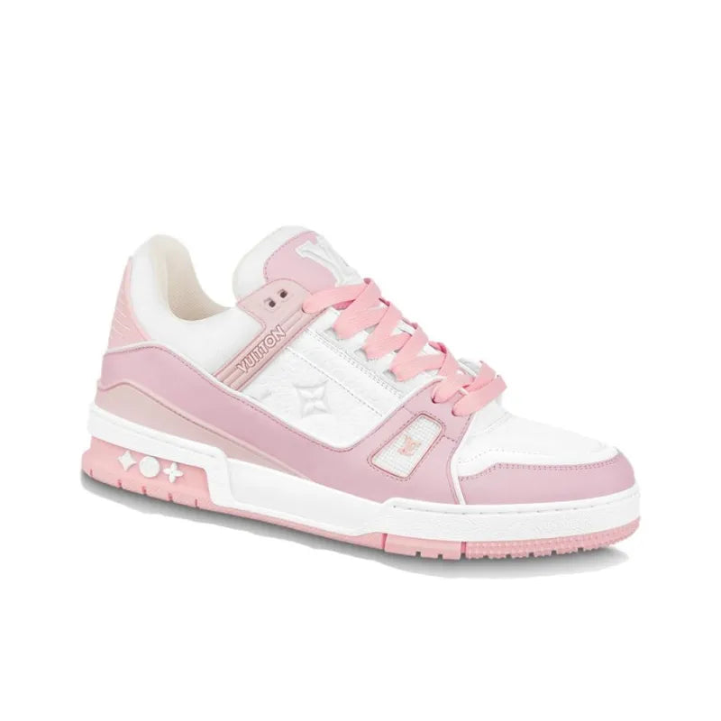 Pink and White Calf Leather