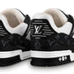 "Black Monogram Denim & White Leather"