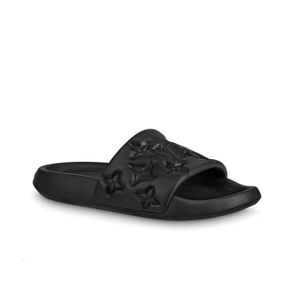 LOUIS VUITTON Waterfront Slide Slippers Men's Black - Banlieue91