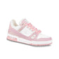 Pink and White Calf Leather