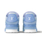 Blue Grained Calf Leather