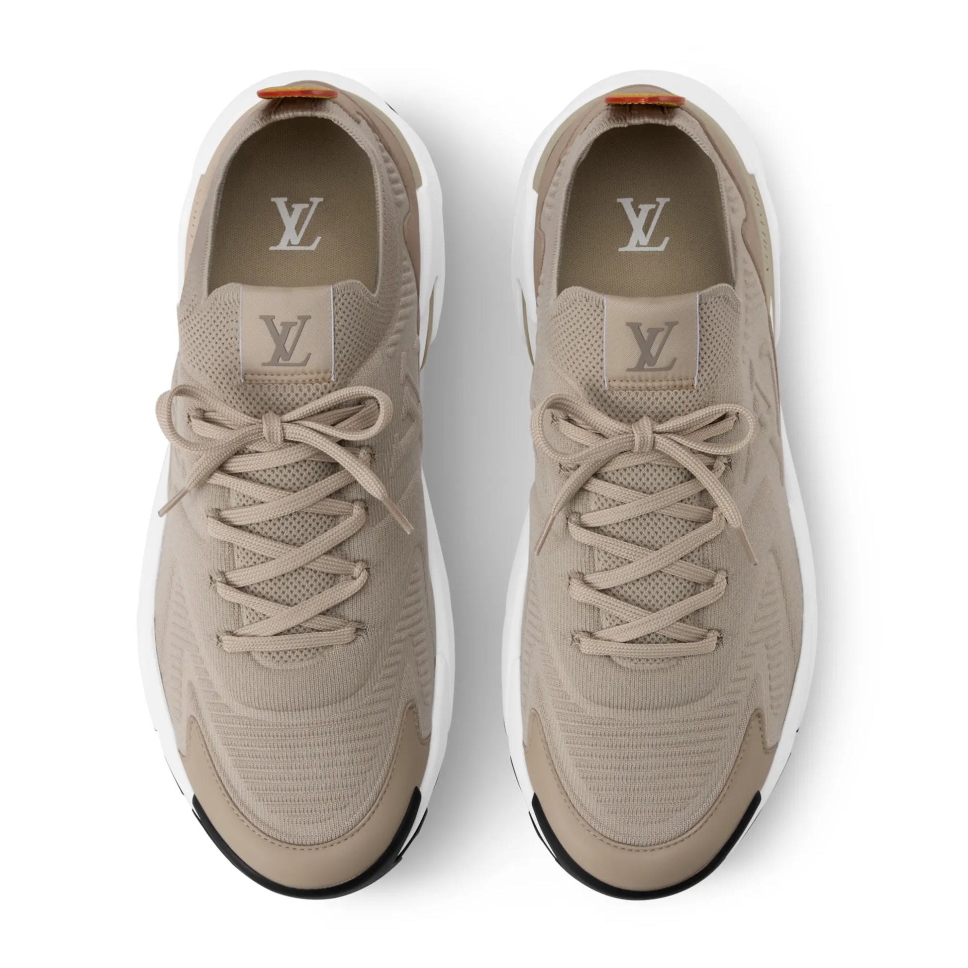 Upper View of Louis Vuitton LV Runner Tatic Beige Sneaker NVPROD6360116V