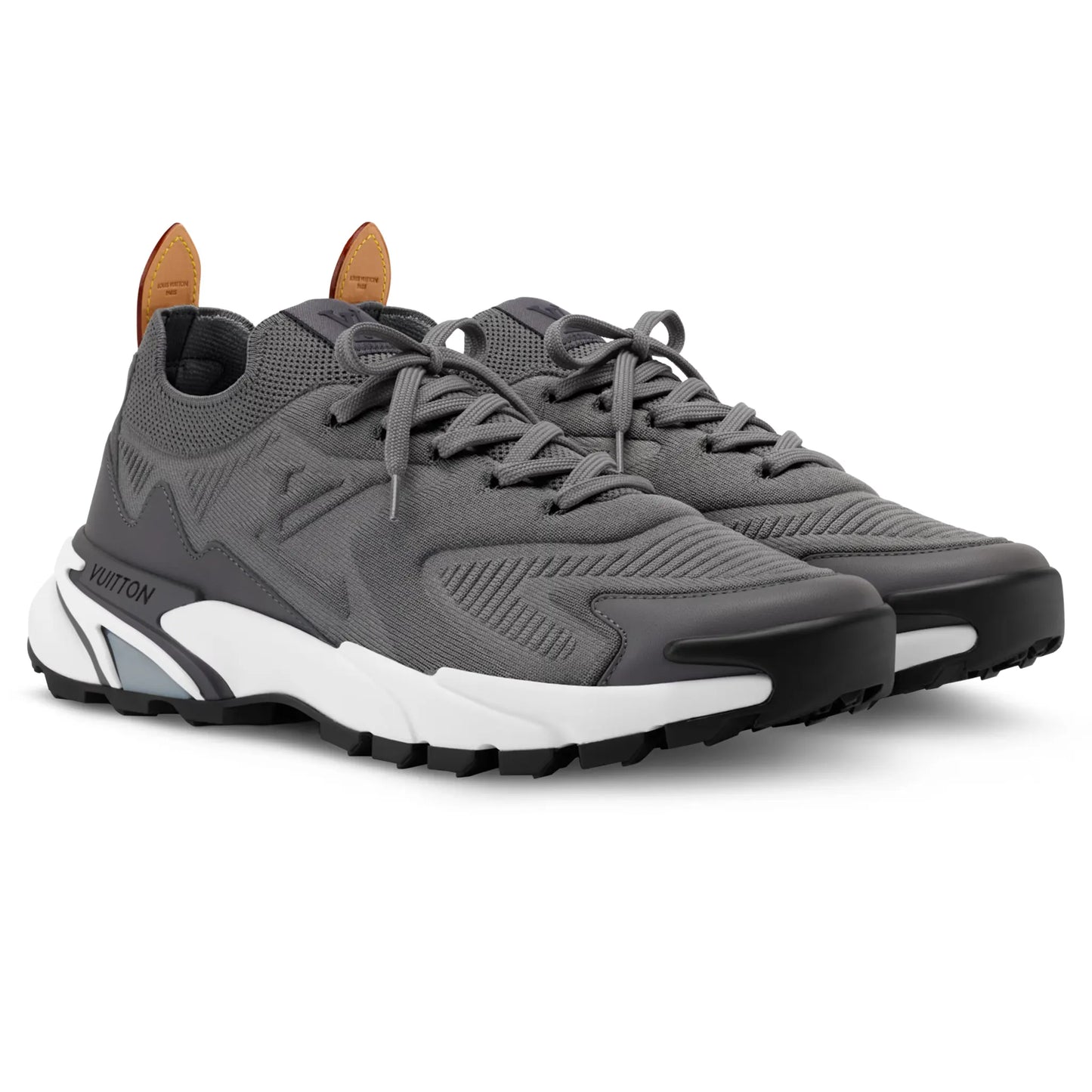 Front Side View of Louis Vuitton LV Runner Tatic Grey Sneaker 1AILJC