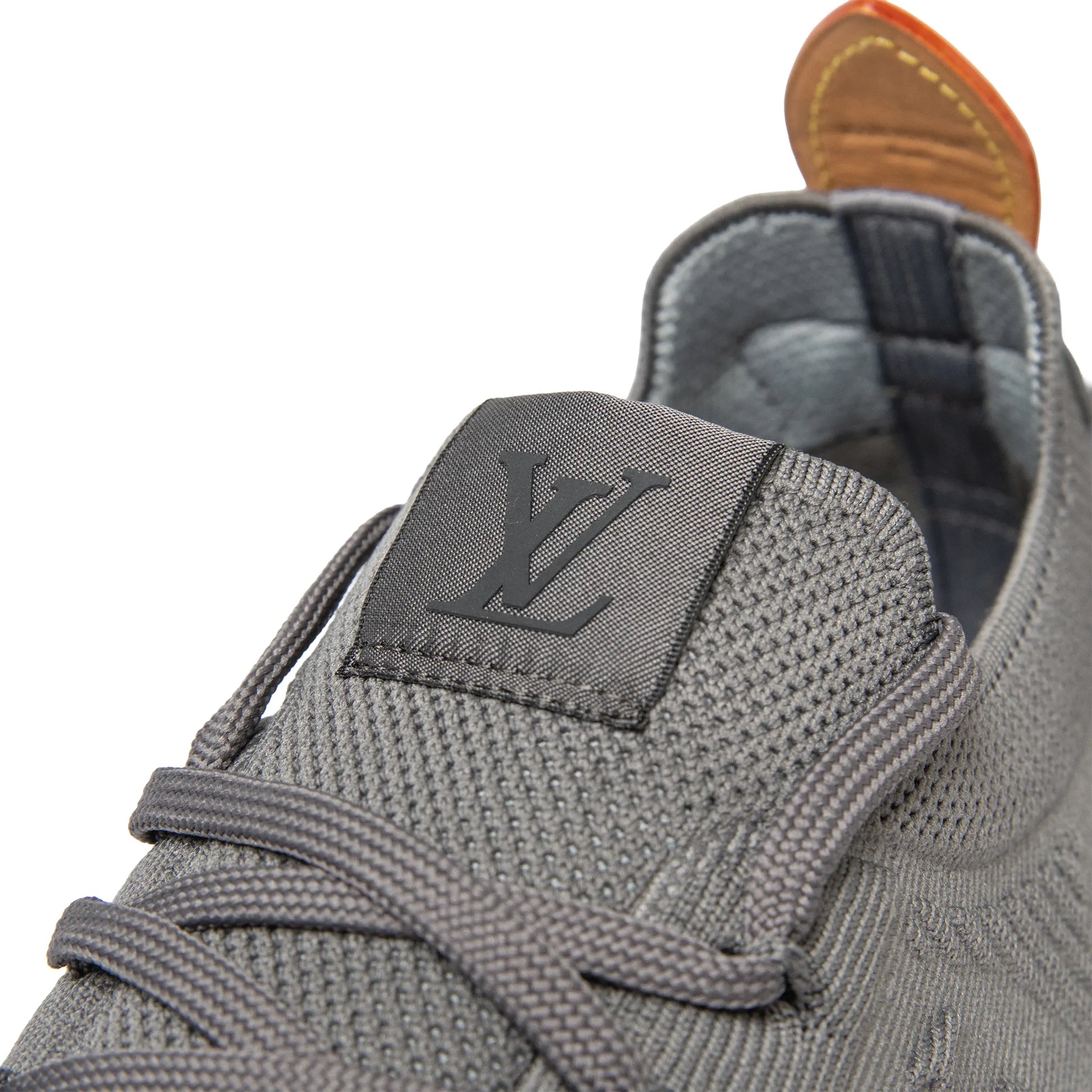 Tongue View of Louis Vuitton LV Runner Tatic Grey Sneaker