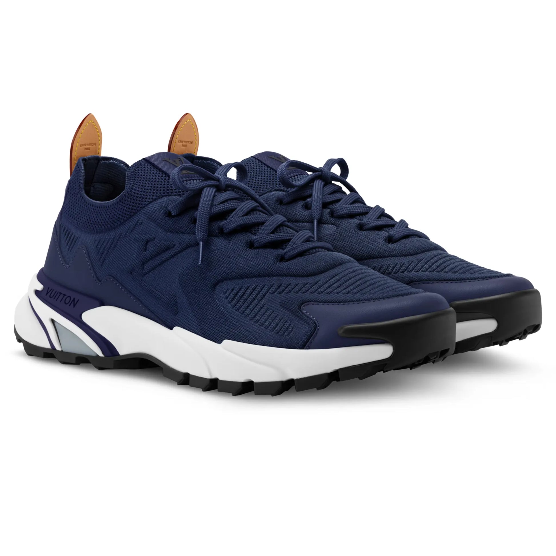 Front Side View of Louis Vuitton LV Runner Tatic Navy Sneaker 1AILJW