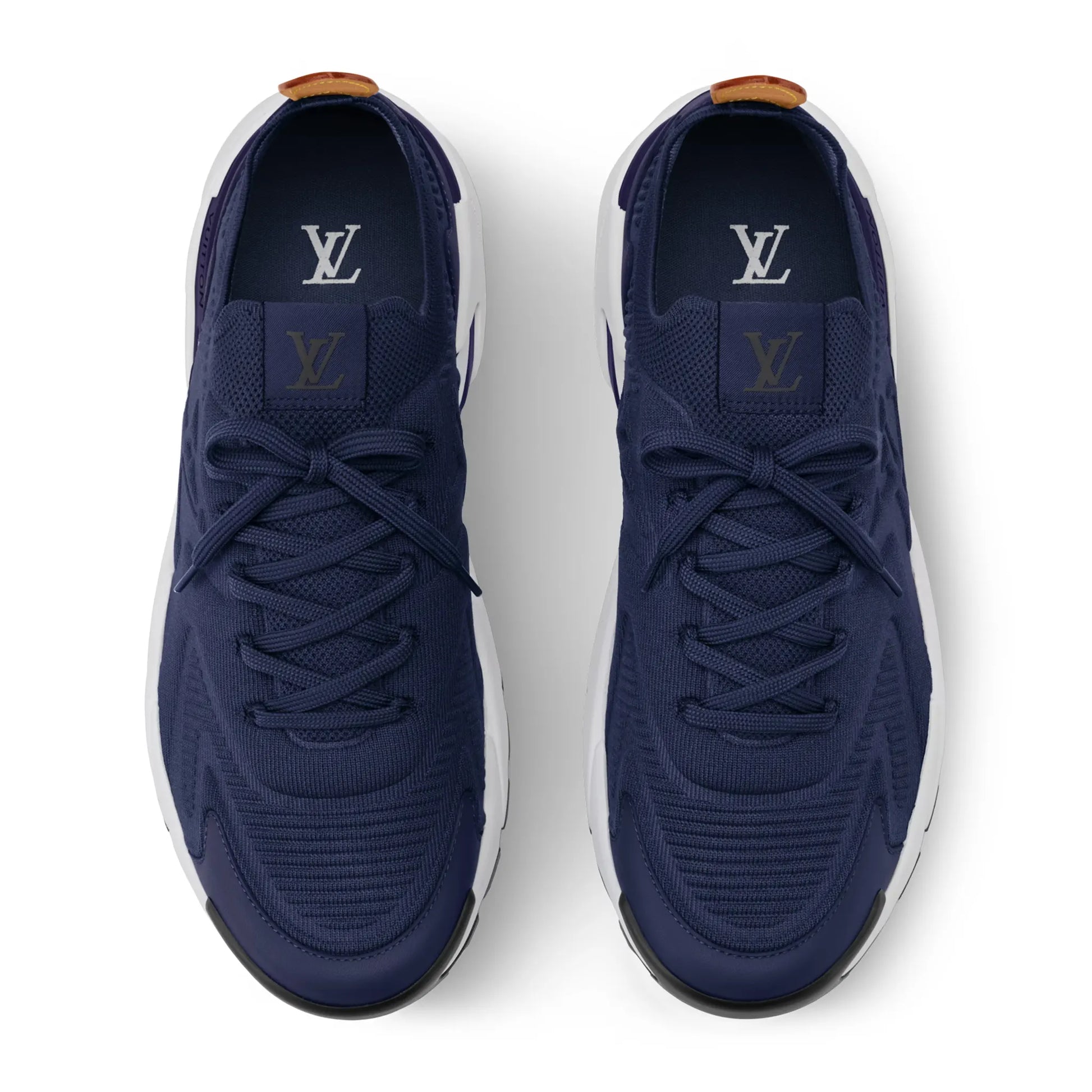 Upper Side View of Louis Vuitton LV Runner Tatic Navy Sneaker 1AILJW