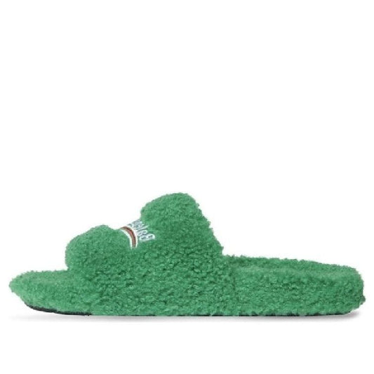 Balenciaga Furry Slides 'Green' 654747W2DO13096 - main-square_2bb25bca-8a54-4e4d-8786-570360f9640b